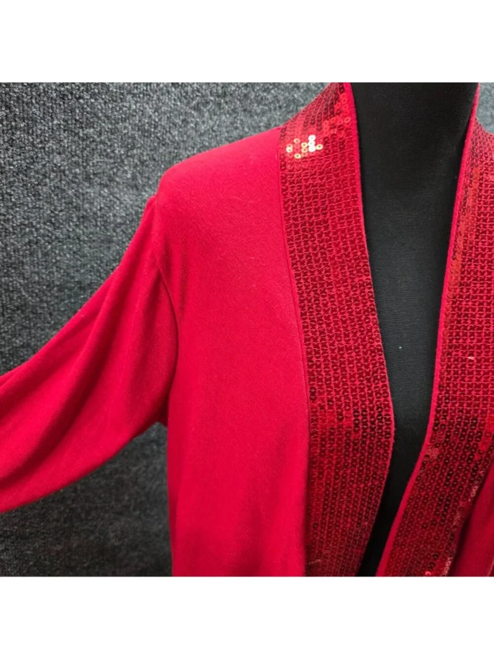 Sequin Cardigan Shrug 16W Red Cocktail Valentine Evening Cherry Girl Christmas